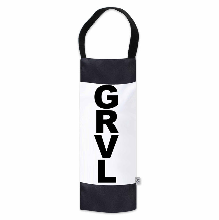 GRVL (Greenville) City Abbreviation Canvas Wine Tote