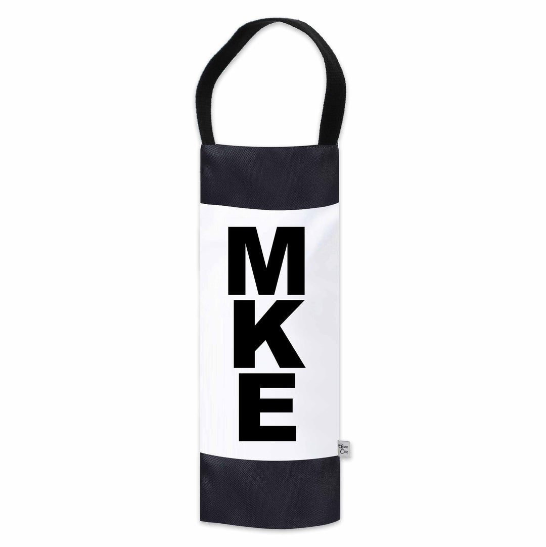 MKE (Milwaukee) City Abbreviation Canvas Wine Tote