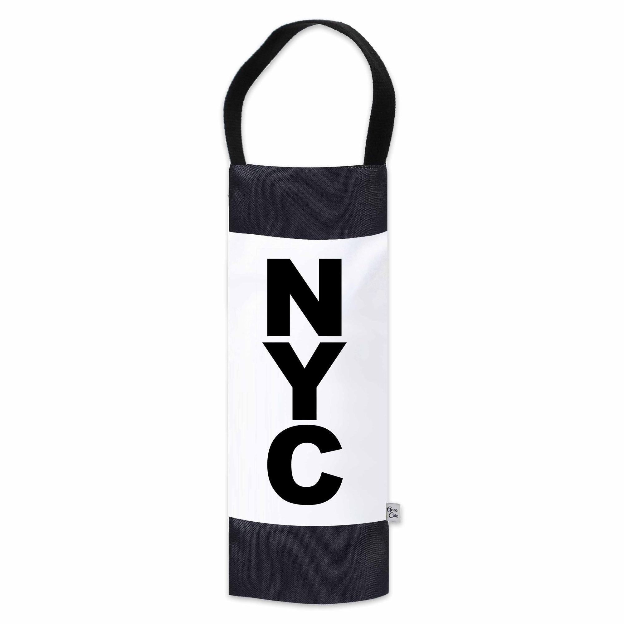 NYC (New York City) City Abbreviation Canvas Wine Tote-Anne Cate
