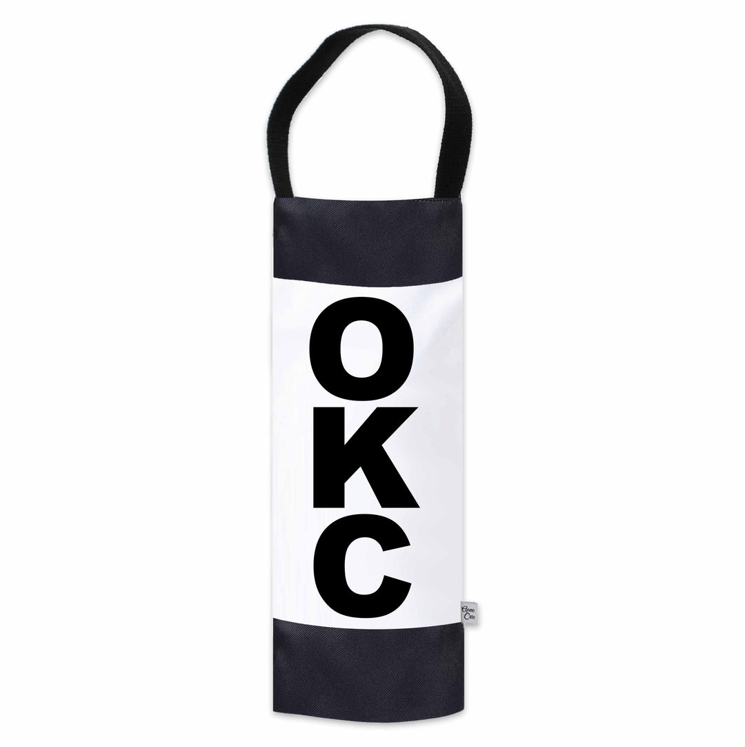 OKC (Oklahoma City) City Abbreviation Canvas Wine Tote