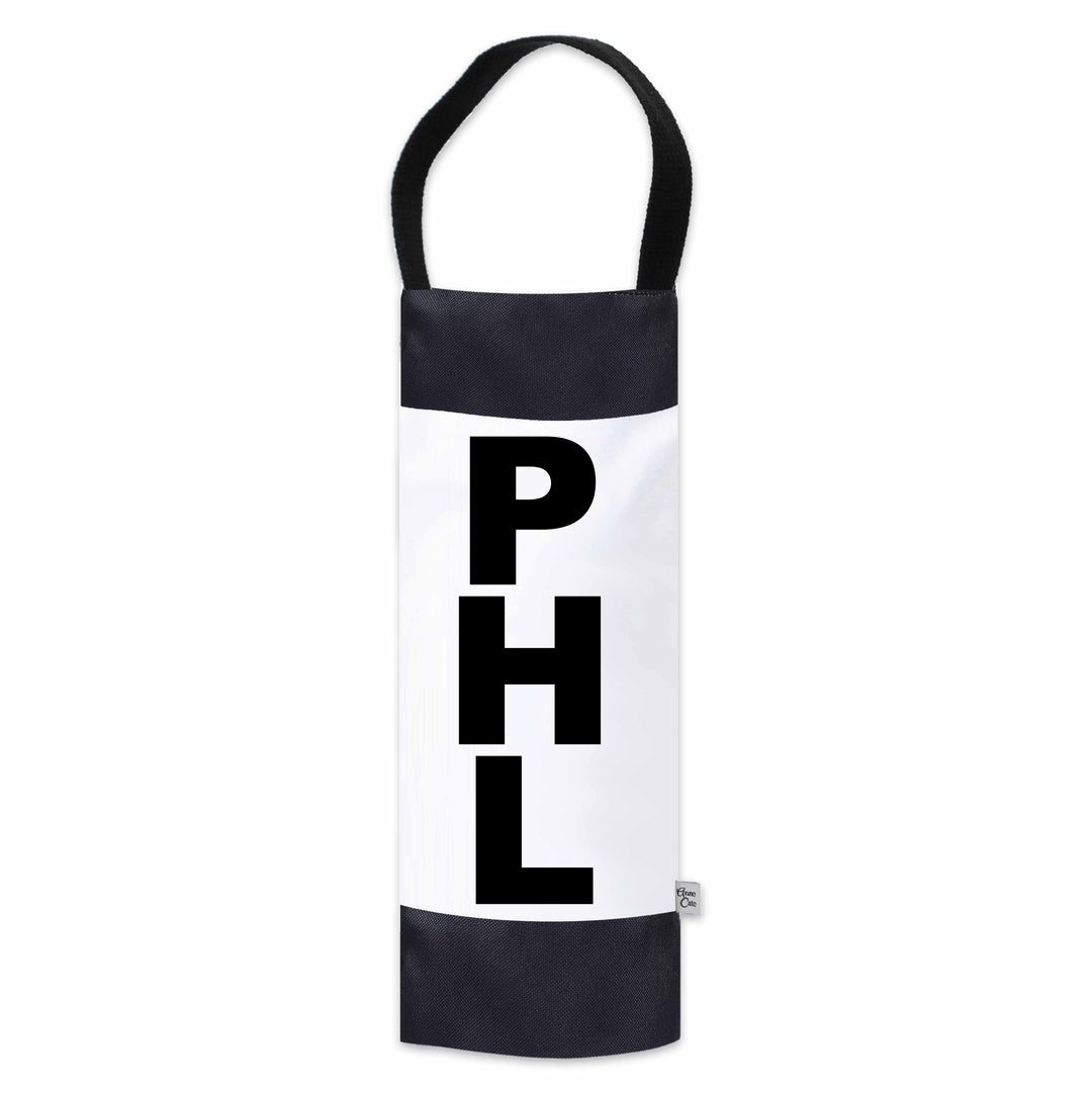PHL (Philadelphia) City Abbreviation Canvas Wine Tote