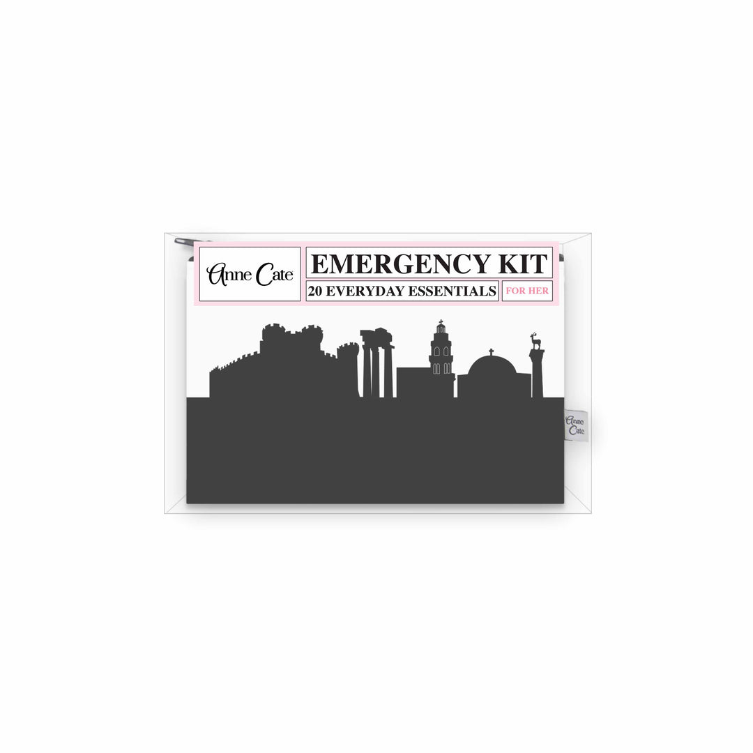 Rhodes Greece Skyline Mini Wallet Emergency Kit - For Her