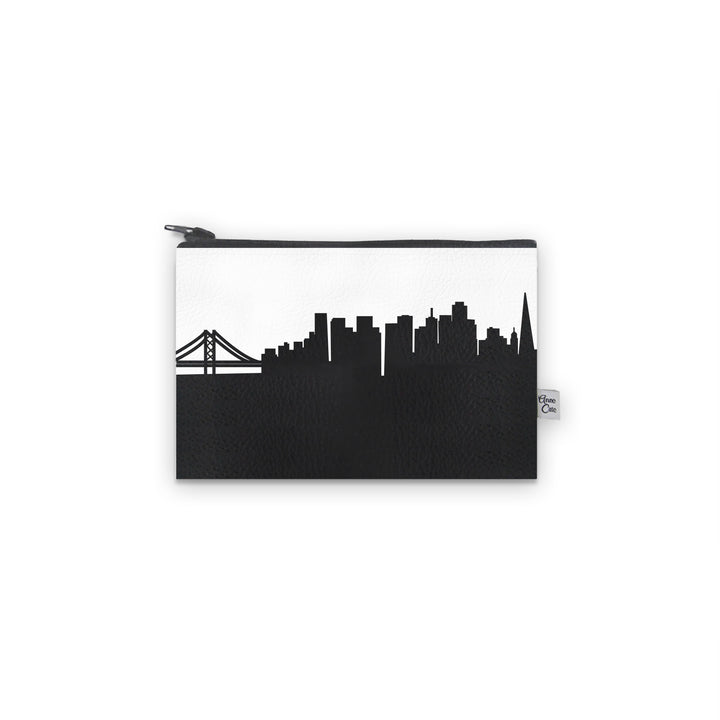 San Francisco CA Skyline Vegan Leather Mini Wallet