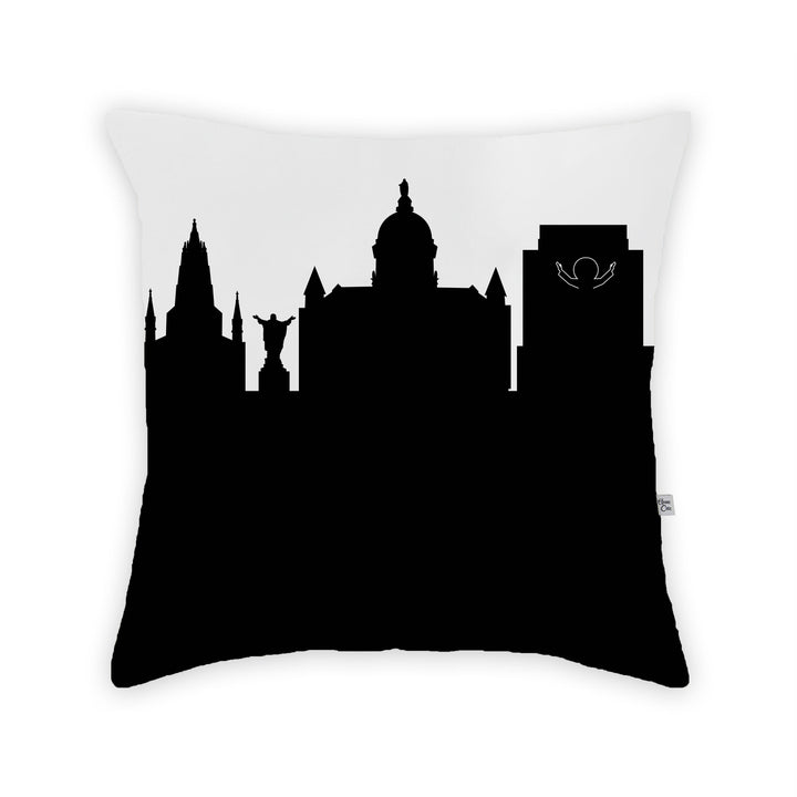 South Bend IN Skyline Large Throw Pillow