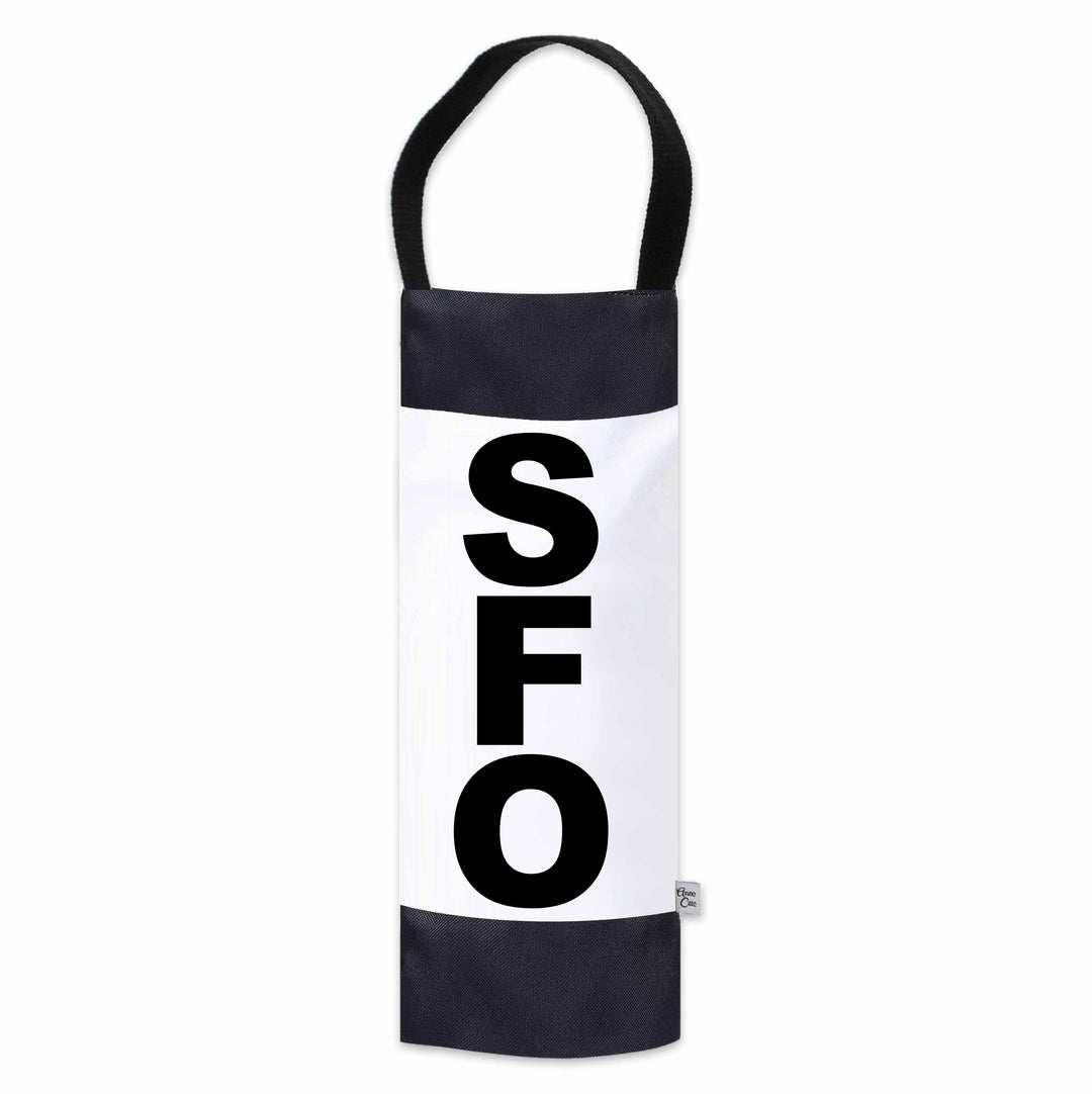 SFO (San Francisco) City Abbreviation Canvas Wine Tote