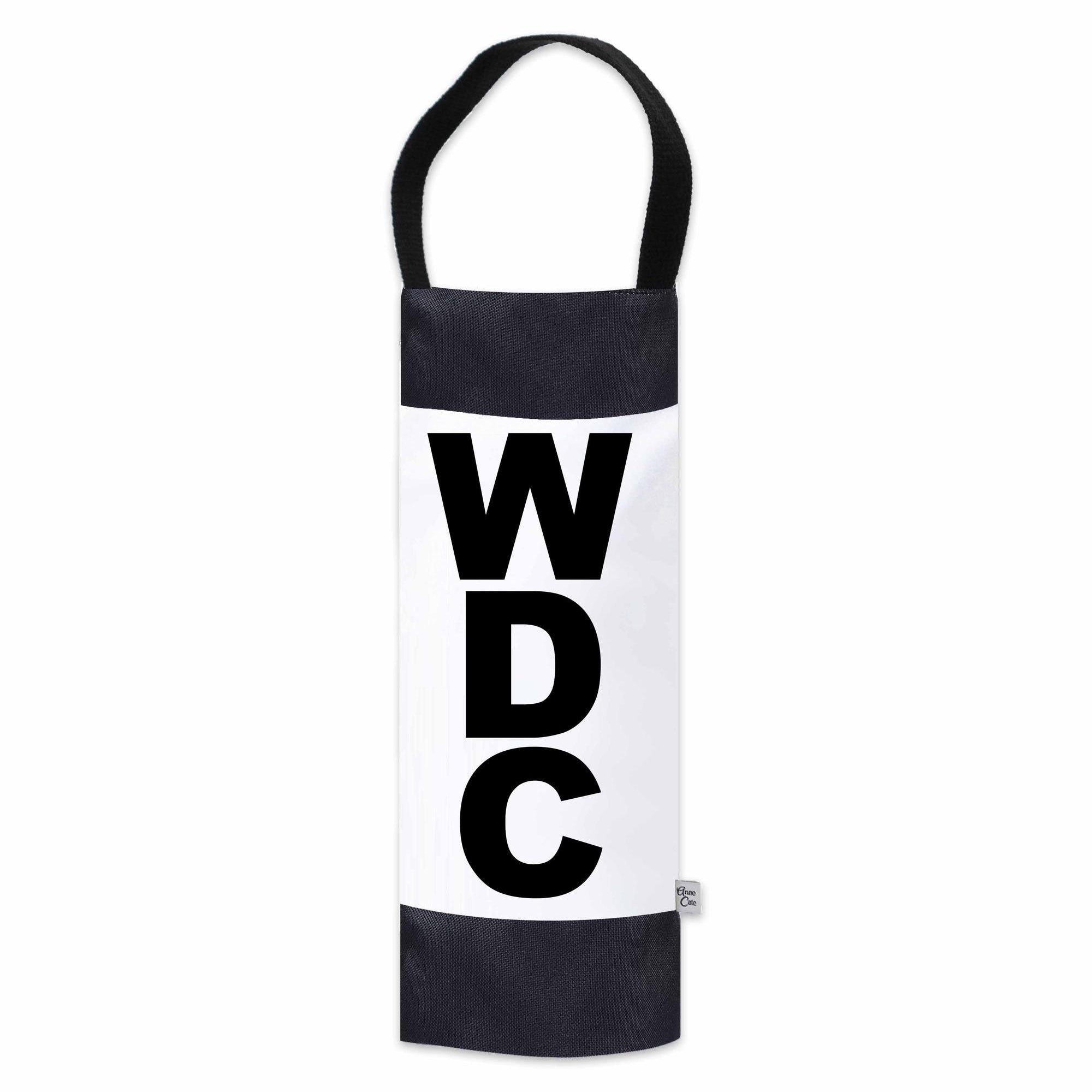 WDC (Washington D.C.) City Abbreviation Canvas Wine Tote-Anne Cate